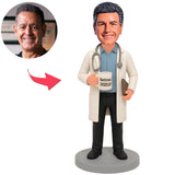 2025 pensionierter Arzt mit Tasse Benutzerdefinierte Bobbleheads