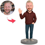 Mann in purpurroter Kapuzenjacke Benutzerdefinierte Bobbleheads