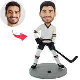 Eishockeyspieler mit schwarzem Schläger Benutzerdefinierte Bobbleheads