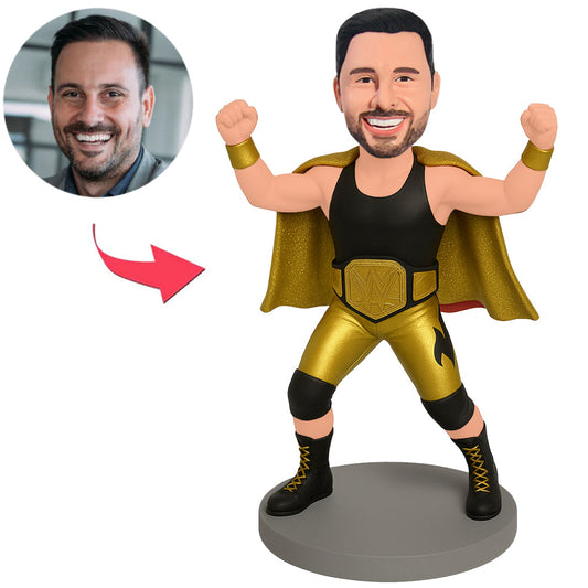 Wrestler mit goldenem Umhang Benutzerdefinierte Bobbleheads