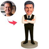 Chef in schwarzer ärmelloser Jacke Benutzerdefinierte Bobbleheads