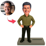 Chef mit Visitenkartenhalter Basis Benutzerdefinierte Bobbleheads