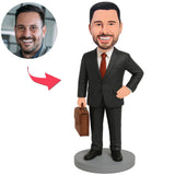 Chef mit brauner Aktentasche Benutzerdefinierte Bobbleheads