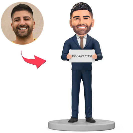 Chef mit Du Schaffst Das Schild Benutzerdefinierte Bobbleheads