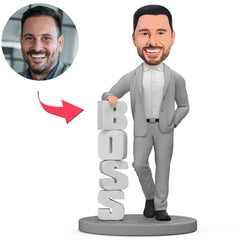 Chef in grauem Anzug Benutzerdefinierte Bobbleheads