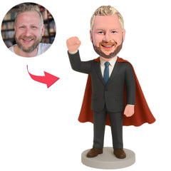 Motivierter Chef mit Umhang Benutzerdefinierte Bobbleheads