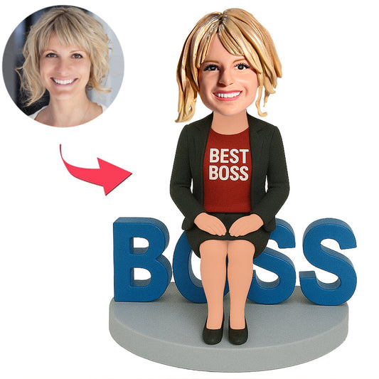 Beste weibliche Chef sitzend auf Boss Benutzerdefinierte Bobbleheads