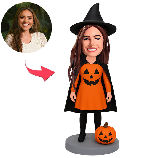 Halloween Dame im Kürbiskostüm Benutzerdefinierte Bobbleheads