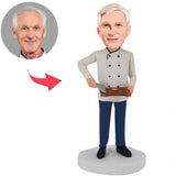 Koch kocht westliches Essen Kundenspezifische Bobbleheads addieren Text