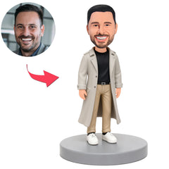 Mann im weißen Trenchcoat Benutzerdefinierte Bobbleheads
