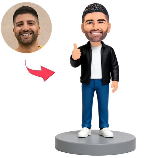 Mann zeigt Daumen hoch Benutzerdefinierte Bobbleheads