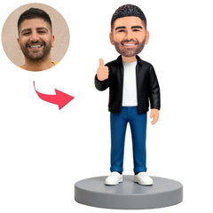 Mann zeigt Daumen hoch Benutzerdefinierte Bobbleheads