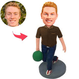 Mann spielt Bowling Kundenspezifische Bobbleheads addieren Text