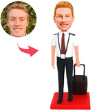 Flugbegleiter Kapitän Kundenspezifische Bobbleheads addieren Text