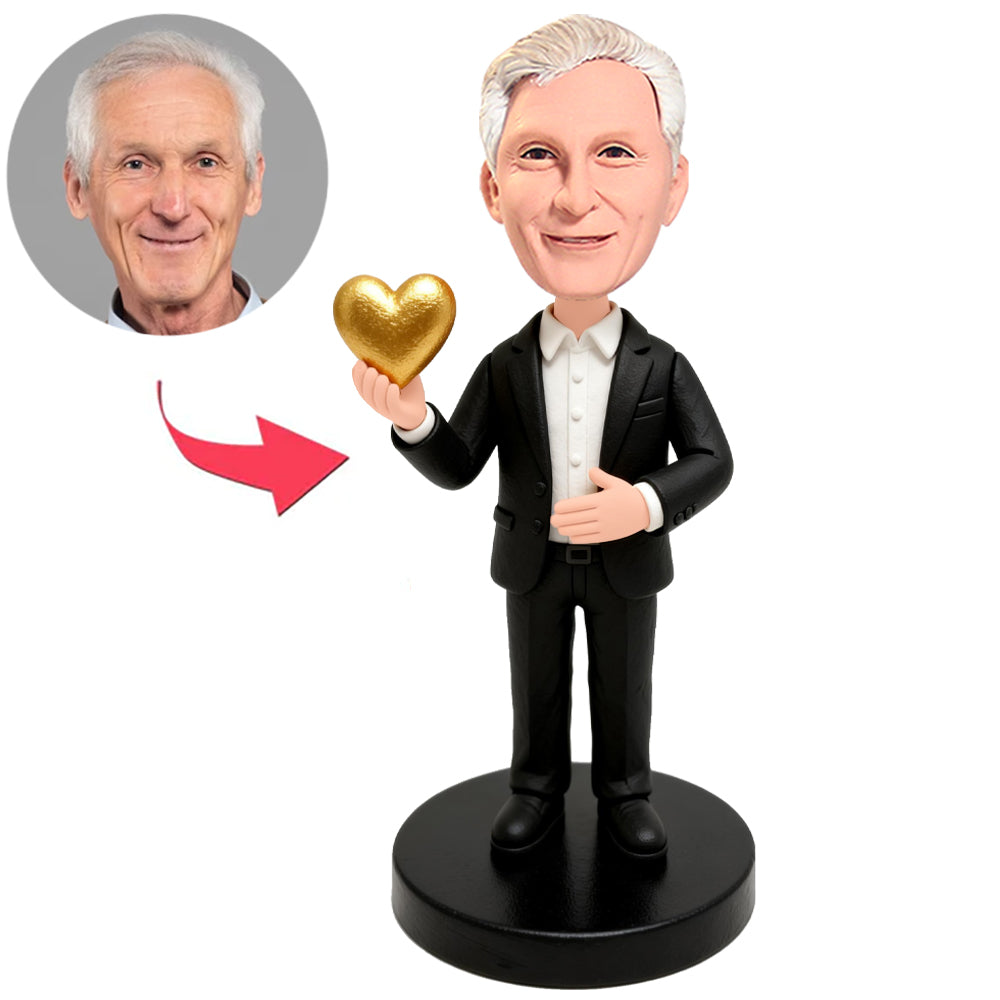 Mann mit goldenem Herzen Benutzerdefinierte Bobbleheads