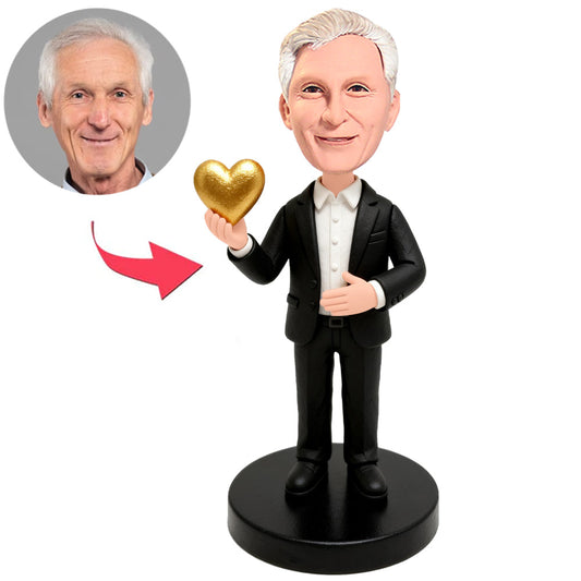 Mann mit goldenem Herzen Benutzerdefinierte Bobbleheads