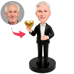 Mann mit goldenem Herzen Benutzerdefinierte Bobbleheads