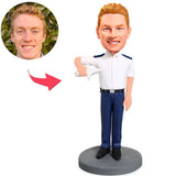 Flugzeugkapitän Kundenspezifische Bobbleheads addieren Text