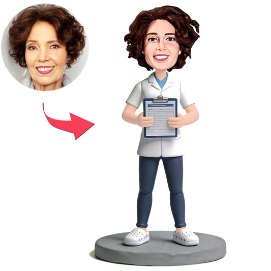 Der Arzt hielt das Rekordbuch Benutzerdefinierte Bobbleheads