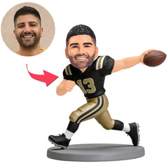 Rugby-Spieler wirft den Ball mit Stil Benutzerdefinierte Bobbleheads