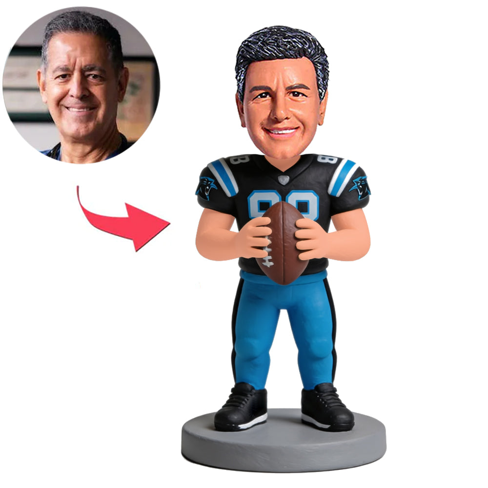 Rugby-Spieler halten den Ball lässig Benutzerdefinierte Bobbleheads