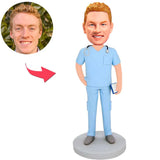 Männliche Krankenschwester Kundenspezifische Bobbleheads addieren Text