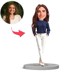 Coole und starke Frau Benutzerdefinierte Bobbleheads