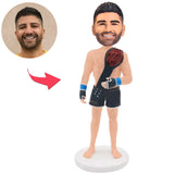 Boxer mit Meisterschaftsgürtel Kundenspezifische Bobbleheads addieren Text