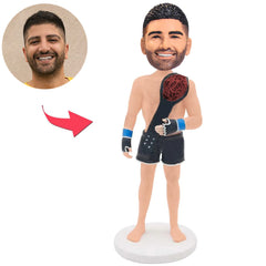 Boxer mit Meisterschaftsgürtel Kundenspezifische Bobbleheads addieren Text