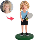 Tennisspielerin Kundenspezifische Bobbleheads addieren Text