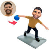 Bowling Happy Man spielen Kundenspezifische Bobbleheads addieren Text