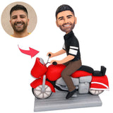 Cooler Mann auf Motorrad Kundenspezifische Bobbleheads addieren Text