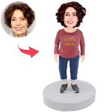 Lässige Super-Mama Kundenspezifische Bobbleheads addieren Text