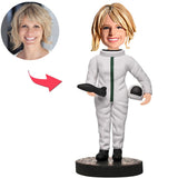 Astronautin Kundenspezifische Bobbleheads addieren Text