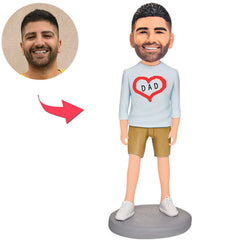 Liebe Herz Papa Kundenspezifische Bobbleheads addieren Text