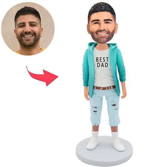 Lässiger Mode-Papa Kundenspezifische Bobbleheads addieren Text