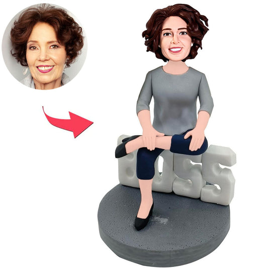 Kundenspezifischer Bobbleheads Weiblicher Chef Der beste Chef der Welt