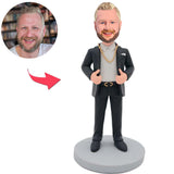 Kundenspezifischer Bobbleheads Boss trägt Goldkette Boss