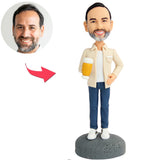 Legerer Mann mit Bierkrug Kundenspezifische Bobbleheads