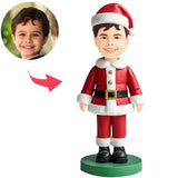 Weihnachtsgeschenke Weihnachtsjunge mit Weihnachtsmütze Kundenspezifische Bobbleheads