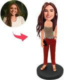 Hübsche reiche Frau Kundenspezifische Bobbleheads mit eingraviertem Text