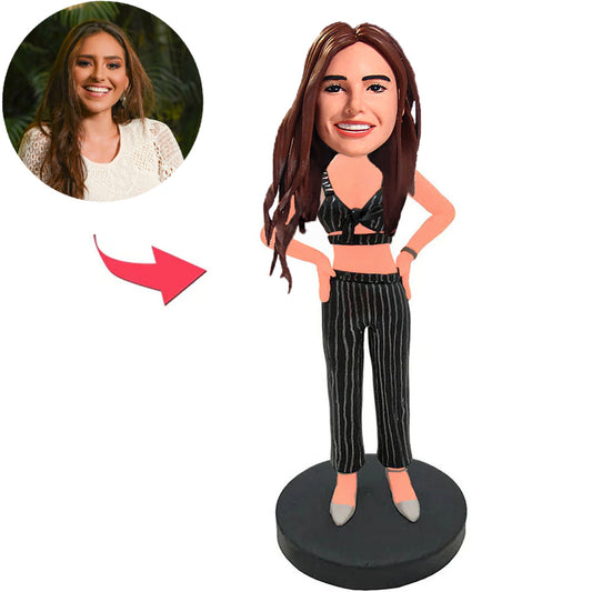 Kundenspezifische Bobbleheads der sexy schönen Frau mit graviertem Text