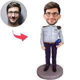 Handsome Policeman Custom Bobbleheads mit eingraviertem Text