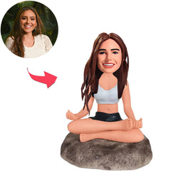 Sitzen Sie mit gekreuzten Beinen, benutzerdefinierte Bobbleheads mit eingraviertem Text