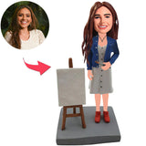 Kunstlehrer Benutzerdefinierte Bobbleheads mit eingraviertem Text