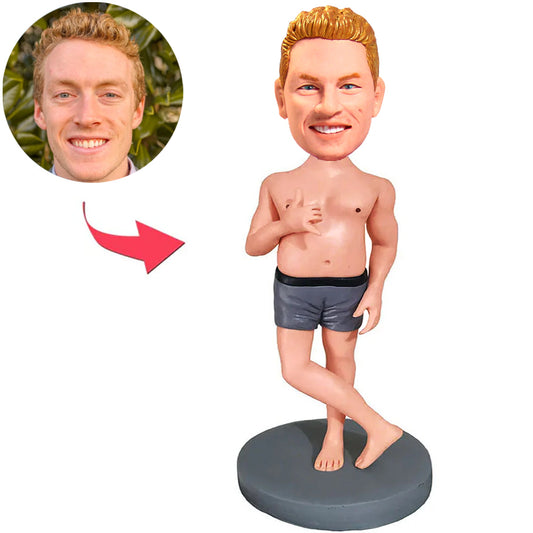 Hemdloser Mann Custom Bobbleheads mit eingraviertem Text