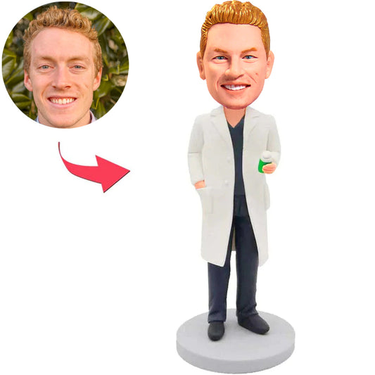 Laborexperte Kundenspezifische Bobbleheads Text hinzufügen
