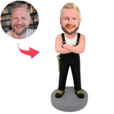 Starker Wartungsarbeiter Kundenspezifische Bobbleheads fügen Text hinzu