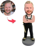 Starker Wartungsarbeiter Kundenspezifische Bobbleheads fügen Text hinzu