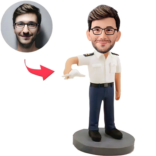 Kundenspezifische Pilotenbobbleheads fügen Text hinzu